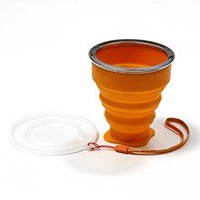 картинка Калабас складной силиконовый с крышкой 200мл (оранжевый) от DonMate.ru
