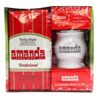 картинка Подарочный набор Amanda (мате, белый калабас (сталь), бомбилья) от DonMate.ru