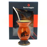 картинка Набор для бразильского мате Bortonaggio Cavalo (калабас и бомбилья) от DonMate.ru