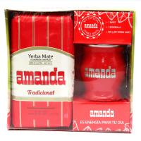 картинка Подарочный набор Amanda (мате, красный калабас (сталь), бомбилья) от DonMate.ru