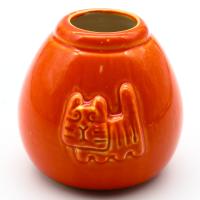 картинка Калабас фарфоровый "Кот" персиковый от DonMate.ru