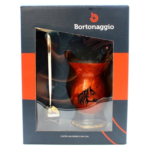 картинка Набор для бразильского мате Bortonaggio Cavalo (калабас и бомбилья) от DonMate.ru